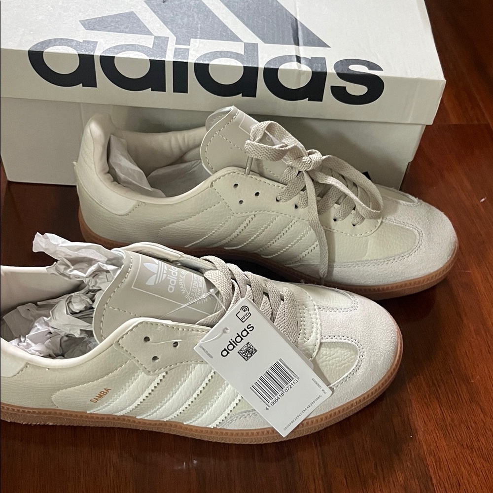 Adidas Off-White Sneakers with Gum Sole